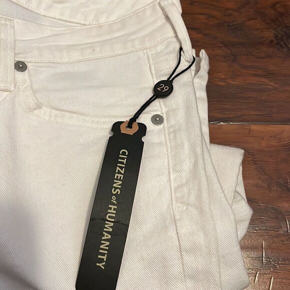 Citizens Of Humanity White Racer Lowrise Skinny Crop Jeans Summer Resort - Picture 10 of 14